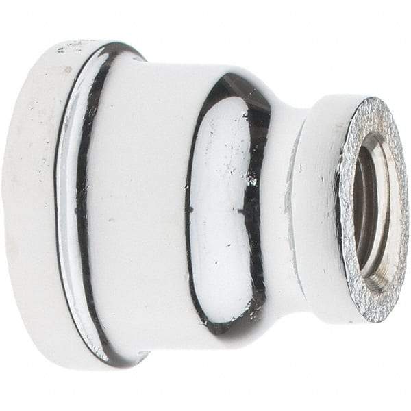 Merit Brass - Class 125, 1/2 x 1/4" Internal Pipe, Red Brass & Chrome Reducing Coupling - FNPT x FNPT - Exact Tool & Supply