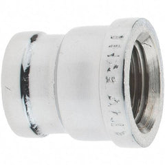 Merit Brass - Class 125, 1/2 x 3/8" Internal Pipe, Red Brass & Chrome Reducing Coupling - FNPT x FNPT - Exact Tool & Supply