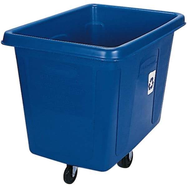 Rubbermaid - 16 Cu Ft Blue Rectangle Recycling Container - Polyethylene, 37" High x 43-3/4" Long x 31" Wide - Exact Tool & Supply