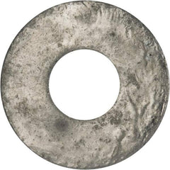 Value Collection - 7/16" Screw, Grade 2 Steel USS Flat Washer - 0.495" ID x 1.28" OD, 0.104" Thick, Galvanized Finish - Exact Tool & Supply