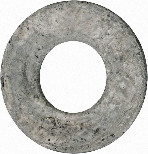 Value Collection - 1-1/8" Screw, Grade 2 Steel USS Flat Washer - 1.243" ID x 2.78" OD, 0.192" Thick, Galvanized Finish - Exact Tool & Supply