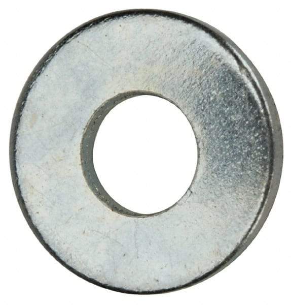 Value Collection - #4 Screw, Grade 2 Steel SAE Flat Washer - 1/8" ID x 5/16" OD, 0.04" Thick, Zinc-Plated Finish - Exact Tool & Supply
