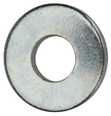 Value Collection - #4 Screw, Grade 2 Steel SAE Flat Washer - 1/8" ID x 5/16" OD, 0.04" Thick, Zinc-Plated Finish - Exact Tool & Supply
