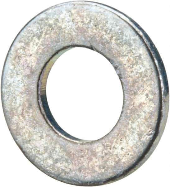 Value Collection - #5 Screw, Grade 2 Steel SAE Flat Washer - 9/64" ID x 9/32" OD, 0.03" Thick, Zinc-Plated Finish - Exact Tool & Supply