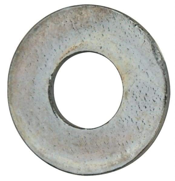 Value Collection - #3 Screw, Grade 2 Steel SAE Flat Washer - 7/64" ID x 1/4" OD, 0.035" Thick, Zinc-Plated Finish - Exact Tool & Supply
