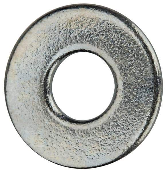 Value Collection - #6 Screw, Grade 2 Steel SAE Flat Washer - 5/32" ID x 3/8" OD, 0.065" Thick, Zinc-Plated Finish - Exact Tool & Supply