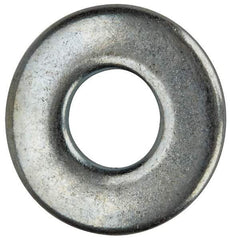 Value Collection - #8 Screw, Grade 2 Steel SAE Flat Washer - 3/16" ID x 7/16" OD, 0.065" Thick, Zinc-Plated Finish - Exact Tool & Supply