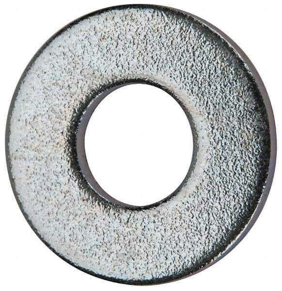 Value Collection - #10 Screw, Grade 2 Steel SAE Flat Washer - 7/32" ID x 1/2" OD, 0.065" Thick, Zinc-Plated Finish - Exact Tool & Supply