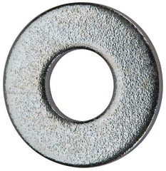 Value Collection - #10 Screw, Grade 2 Steel SAE Flat Washer - 7/32" ID x 1/2" OD, 0.065" Thick, Zinc-Plated Finish - Exact Tool & Supply