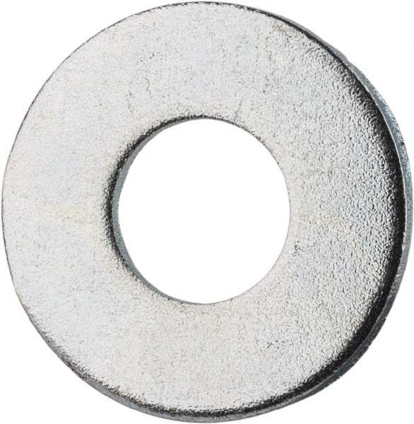 Value Collection - #12 Screw, Grade 2 Steel SAE Flat Washer - 1/4" ID x 9/16" OD, 0.08" Thick, Zinc-Plated Finish - Exact Tool & Supply