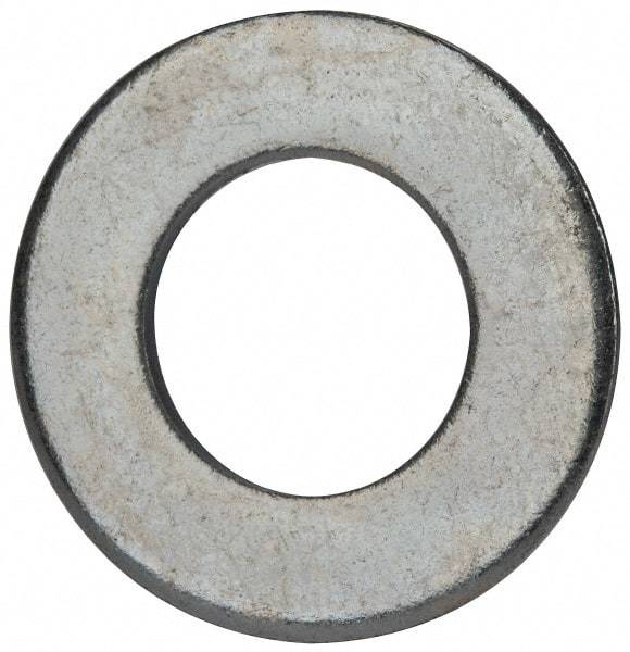 Value Collection - 1" Screw, Grade 2 Steel SAE Flat Washer - 1-1/16" ID x 2" OD, 0.16" Thick, Zinc-Plated Finish - Exact Tool & Supply