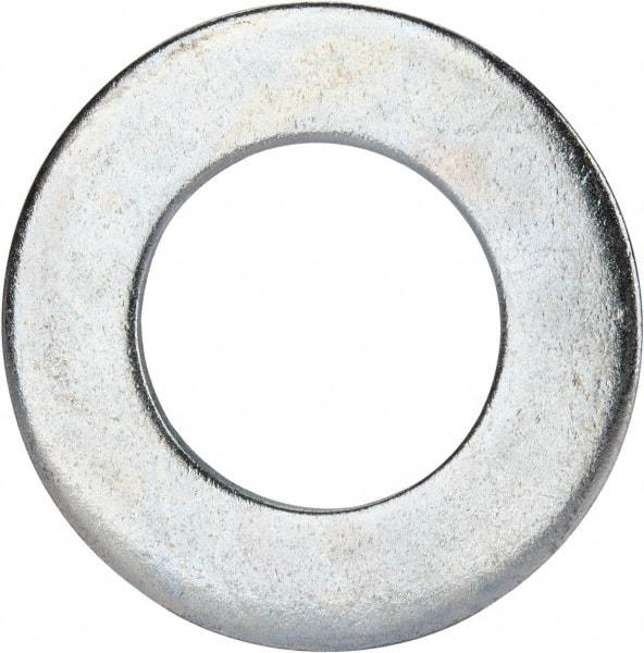 Value Collection - 1-1/8" Screw, Grade 2 Steel SAE Flat Washer - 1-3/16" ID x 2-1/4" OD, 0.16" Thick, Zinc-Plated Finish - Exact Tool & Supply