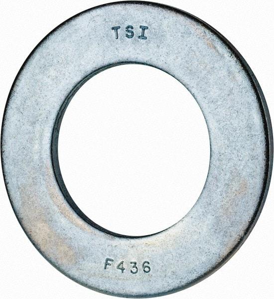 Value Collection - 2" Screw, Grade 2 Steel SAE Flat Washer - 2-1/8" ID x 3-3/4" OD, 0.201" Thick, Zinc-Plated Finish - Exact Tool & Supply