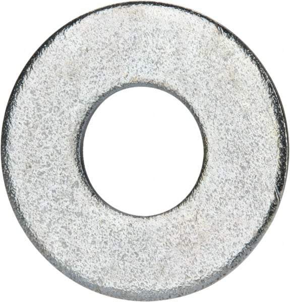 Value Collection - 9/16" Screw, Grade 2 Steel USS Flat Washer - 0.62" ID x 1.499" OD, 0.132" Thick, Zinc-Plated Finish - Exact Tool & Supply