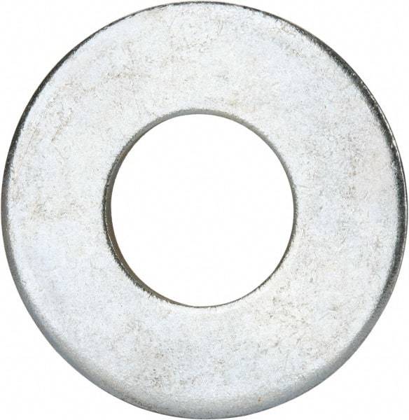 Value Collection - 1-1/4" Screw, Grade 2 Steel USS Flat Washer - 1.368" ID x 3.03" OD, 0.192" Thick, Zinc-Plated Finish - Exact Tool & Supply