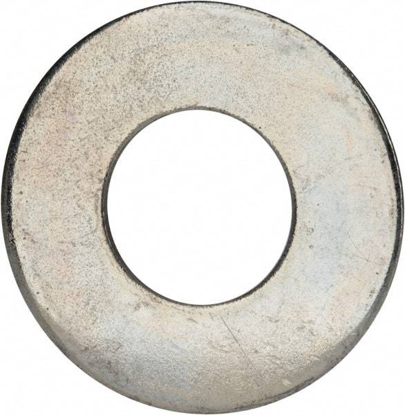 Value Collection - 1-1/2" Screw, Grade 2 Steel USS Flat Washer - 1.615" ID x 3.545" OD, 0.213" Thick, Zinc-Plated Finish - Exact Tool & Supply