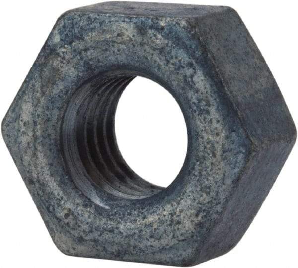 Value Collection - 3/8-16 UNC Steel Right Hand Heavy Hex Nut - 11/16" Across Flats, 23/64" High, Galvanized Finish - Exact Tool & Supply