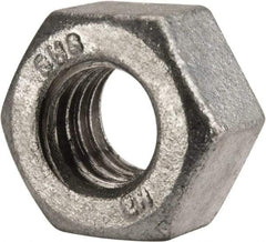 Value Collection - 7/16-14 UNC Steel Right Hand Heavy Hex Nut - 3/4" Across Flats, 27/64" High, Galvanized Finish - Exact Tool & Supply