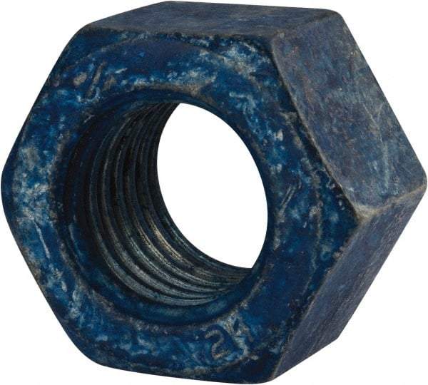 Value Collection - 1-1/8 - 7 UNC Steel Right Hand Heavy Hex Nut - 1-13/16" Across Flats, 1-7/64" High, Galvanized Finish - Exact Tool & Supply