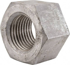 Value Collection - 2-1/2 - 4 UNC Steel Right Hand Heavy Hex Nut - 3-7/8" Across Flats, 2-29/64" High, Hot Dipped Galvanized Finish - Exact Tool & Supply