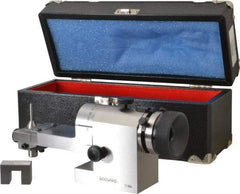 Accupro - 7.8" Max Wheel Diam Optical Radius & Angle Wheel Dresser - 2-1/2" Center Height, 0.0003" Feed Graduations of Handle Scale, 0.89" Tangential Travel, 1" Concave Radius, 1/2" Convex Radius - Exact Tool & Supply