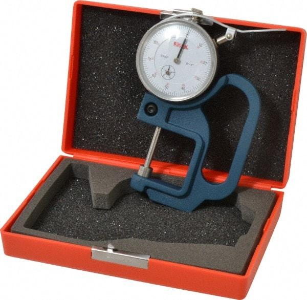 SPI - 0 to 1 Inch Measurement, 0.001 Inch Graduation, 1-1/8 Inch Throat Depth, Dial Thickness Gage - 2-1/4 Inch Dial Diameter - Exact Tool & Supply