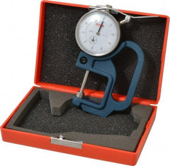 SPI - 0 to 1 Inch Measurement, 0.001 Inch Graduation, 1-1/8 Inch Throat Depth, Dial Thickness Gage - 2-1/4 Inch Dial Diameter - Exact Tool & Supply