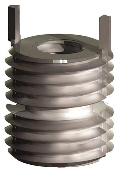 Jergens - 5/16-18 Internal, 1/2-13 External, 11mm Insert Length, Heavy Duty Keylocking Thread Inserts - Stainless Steel, Passivated Finish, Grade 303 - Exact Tool & Supply