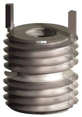 Jergens - 5/16-18 Internal, 1/2-13 External, 11mm Insert Length, Heavy Duty Keylocking Thread Inserts - Stainless Steel, Passivated Finish, Grade 303 - Exact Tool & Supply