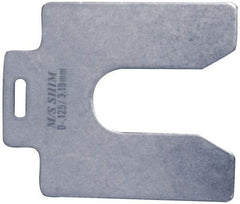 Made in USA - 10 Piece, 3 Inch Long x 3 Inch Wide x 0.015 Inch Thick, Slotted Shim Stock - Stainless Steel, 3/4 Inch Wide Slot - Exact Tool & Supply