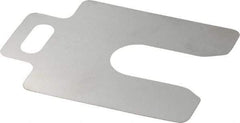 Made in USA - 20 Piece, 2 Inch Long x 2 Inch Wide x 0.003 Inch Thick, Slotted Shim Stock - Stainless Steel, 5/8 Inch Wide Slot - Exact Tool & Supply