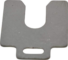 Made in USA - 10 Piece, 2 Inch Long x 2 Inch Wide x 0.075 Inch Thick, Slotted Shim Stock - Stainless Steel, 5/8 Inch Wide Slot - Exact Tool & Supply