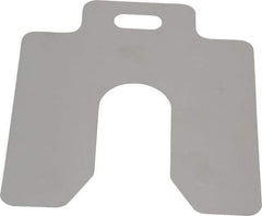 Made in USA - 20 Piece, 3 Inch Long x 3 Inch Wide x 0.003 Inch Thick, Slotted Shim Stock - Stainless Steel, 7/8 Inch Wide Slot - Exact Tool & Supply