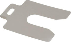 Made in USA - 20 Piece, 3 Inch Long x 3 Inch Wide x 0.004 Inch Thick, Slotted Shim Stock - Stainless Steel, 7/8 Inch Wide Slot - Exact Tool & Supply