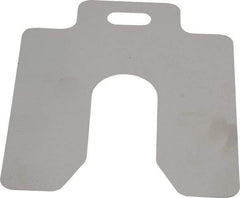 Made in USA - 20 Piece, 3 Inch Long x 3 Inch Wide x 0.005 Inch Thick, Slotted Shim Stock - Stainless Steel, 7/8 Inch Wide Slot - Exact Tool & Supply
