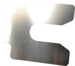 Made in USA - 20 Piece, 3 Inch Long x 3 Inch Wide x 0.01 Inch Thick, Slotted Shim Stock - Stainless Steel, 7/8 Inch Wide Slot - Exact Tool & Supply