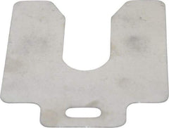 Made in USA - 20 Piece, 3 Inch Long x 3 Inch Wide x 0.015 Inch Thick, Slotted Shim Stock - Stainless Steel, 7/8 Inch Wide Slot - Exact Tool & Supply