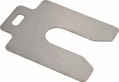 Made in USA - 20 Piece, 3 Inch Long x 3 Inch Wide x 0.031 Inch Thick, Slotted Shim Stock - Stainless Steel, 7/8 Inch Wide Slot - Exact Tool & Supply