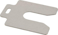Made in USA - 10 Piece, 3 Inch Long x 3 Inch Wide x 0.062 Inch Thick, Slotted Shim Stock - Stainless Steel, 7/8 Inch Wide Slot - Exact Tool & Supply