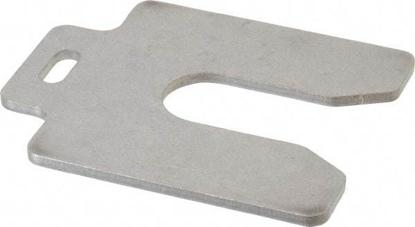 Made in USA - 5 Piece, 3 Inch Long x 3 Inch Wide x 0.125 Inch Thick, Slotted Shim Stock - Stainless Steel, 7/8 Inch Wide Slot - Exact Tool & Supply