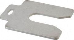Made in USA - 5 Piece, 3 Inch Long x 3 Inch Wide x 0.125 Inch Thick, Slotted Shim Stock - Stainless Steel, 7/8 Inch Wide Slot - Exact Tool & Supply