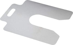 Made in USA - 20 Piece, 4 Inch Long x 4 Inch Wide x 0.001 Inch Thick, Slotted Shim Stock - Stainless Steel, 1-1/4 Inch Wide Slot - Exact Tool & Supply