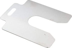 Made in USA - 20 Piece, 4 Inch Long x 4 Inch Wide x 0.003 Inch Thick, Slotted Shim Stock - Stainless Steel, 1-1/4 Inch Wide Slot - Exact Tool & Supply