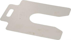 Made in USA - 20 Piece, 4 Inch Long x 4 Inch Wide x 0.005 Inch Thick, Slotted Shim Stock - Stainless Steel, 1-1/4 Inch Wide Slot - Exact Tool & Supply
