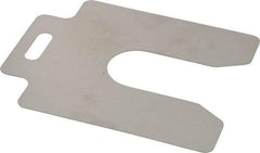 Made in USA - 20 Piece, 4 Inch Long x 4 Inch Wide x 0.02 Inch Thick, Slotted Shim Stock - Stainless Steel, 1-1/4 Inch Wide Slot - Exact Tool & Supply