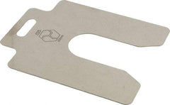 Made in USA - 20 Piece, 4 Inch Long x 4 Inch Wide x 0.025 Inch Thick, Slotted Shim Stock - Stainless Steel, 1-1/4 Inch Wide Slot - Exact Tool & Supply