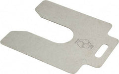 Made in USA - 20 Piece, 4 Inch Long x 4 Inch Wide x 0.031 Inch Thick, Slotted Shim Stock - Stainless Steel, 1-1/4 Inch Wide Slot - Exact Tool & Supply
