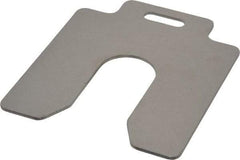 Made in USA - 10 Piece, 4 Inch Long x 4 Inch Wide x 0.075 Inch Thick, Slotted Shim Stock - Stainless Steel, 1-1/4 Inch Wide Slot - Exact Tool & Supply