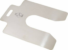 Made in USA - 20 Piece, 5 Inch Long x 5 Inch Wide x 0.002 Inch Thick, Slotted Shim Stock - Stainless Steel, 1-5/8 Inch Wide Slot - Exact Tool & Supply