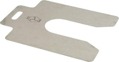 Made in USA - 20 Piece, 5 Inch Long x 5 Inch Wide x 0.01 Inch Thick, Slotted Shim Stock - Stainless Steel, 1-5/8 Inch Wide Slot - Exact Tool & Supply